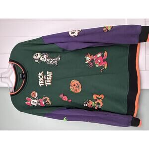 Disney Mickey Mouse/Friends Halloween Color Block Crewneck BoxLunch Preowned XL